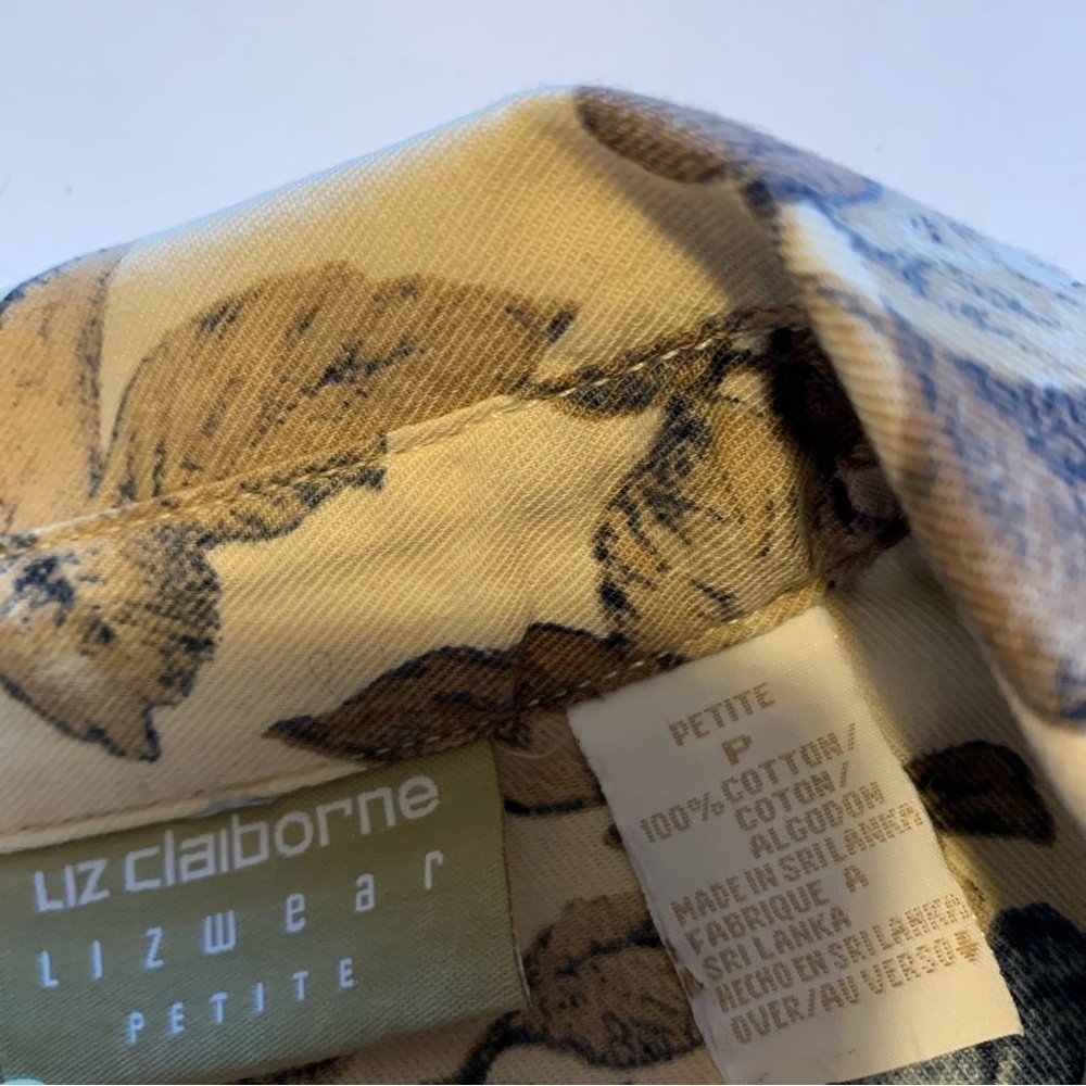 LIZ CLAIBORNE vintage floral coastal cowgirl long sleeve horn snap western shirt - Picture 7 of 12
